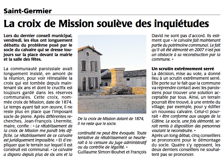 20150915-Courrier-La Croix de Mission soulève des inquiétudes