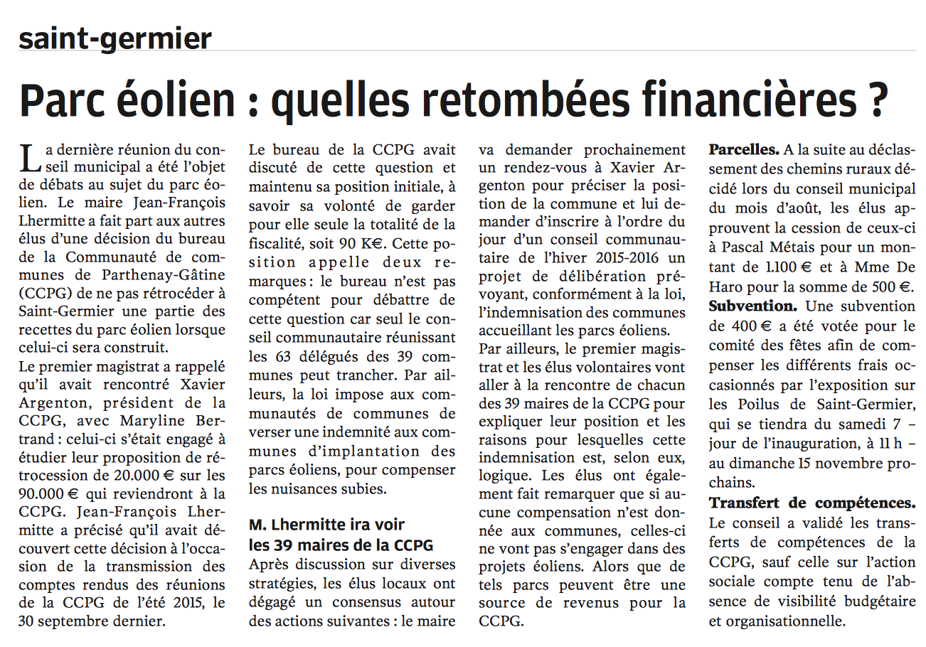 20151104-NR-Parc éolien : quelle retombées financières ?