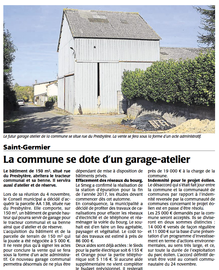 20161110-courrier-la-commune-se-dote-d-un-garage-atelier