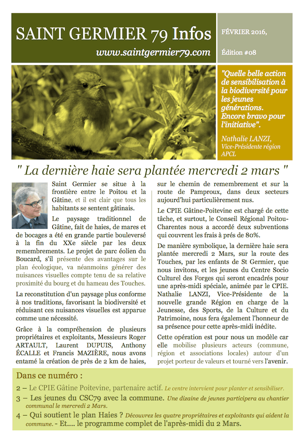 Couv Bulletin SG79 Infos numéro 8