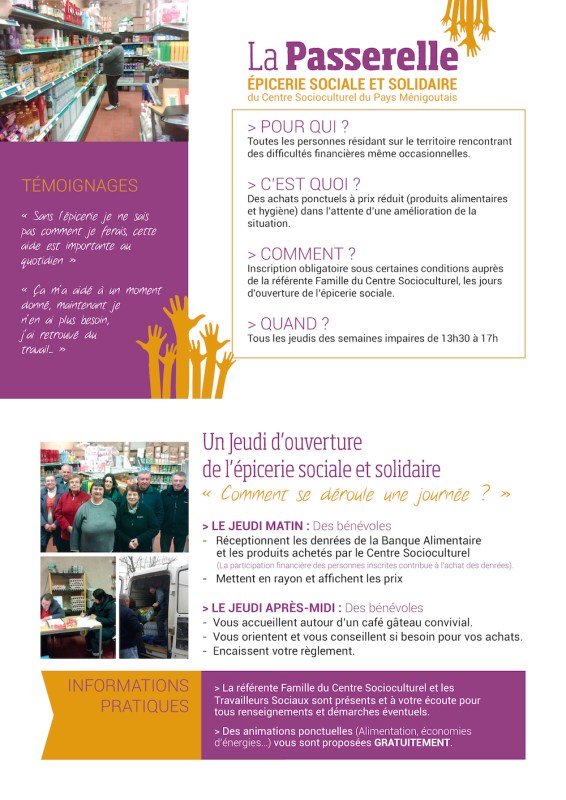 L'épicerie sociale et solidaire située aux Forges est ouverte au public tous les jeudis après-midi des semaines impaires.