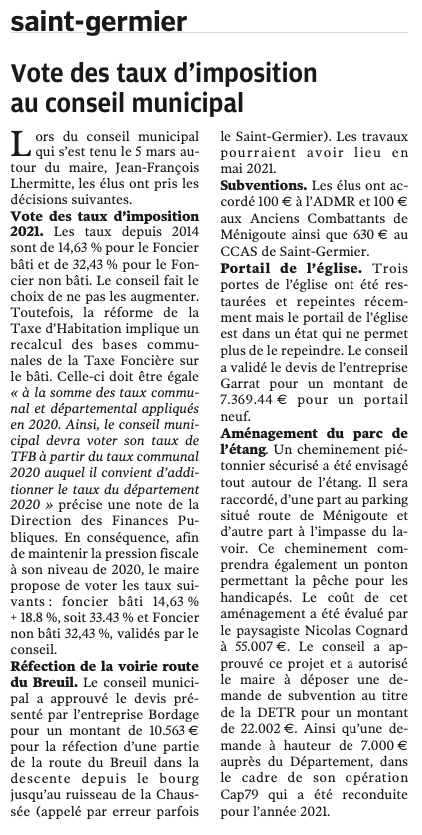 20210318-NR-Vote des taux d'imposition au conseil municipal