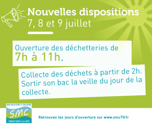Le mardi 7 juillet la collecte des déchets sur la commune de St-Germier commencera à partir de 2h du matin.